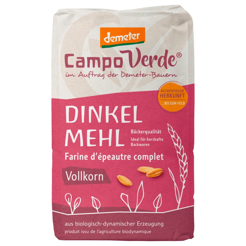 Campo Verde Bio Demeter Dinkelmehl Vollkorn 1kg